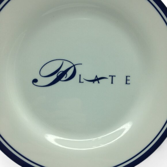 Pottery Barn PARAGRAPH White Cobalt Blue Band Dinner Platter/Chop Plate 12-1/4” - Picture 2 of 5
